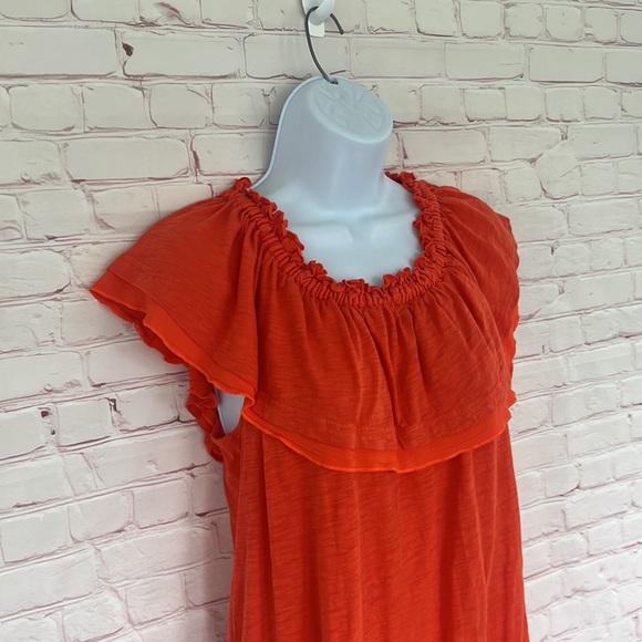 Matilda Jane ruffle sleeve orange top size large - Picture 5 of 8